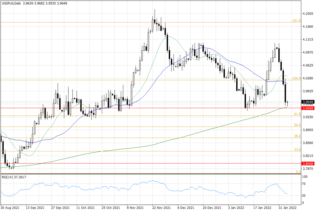 Notowania USD/PLN - dane dzienne